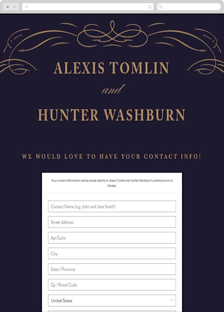 Digital Wedding Address Collection Cards