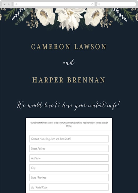 Digital Wedding Address Collection Cards