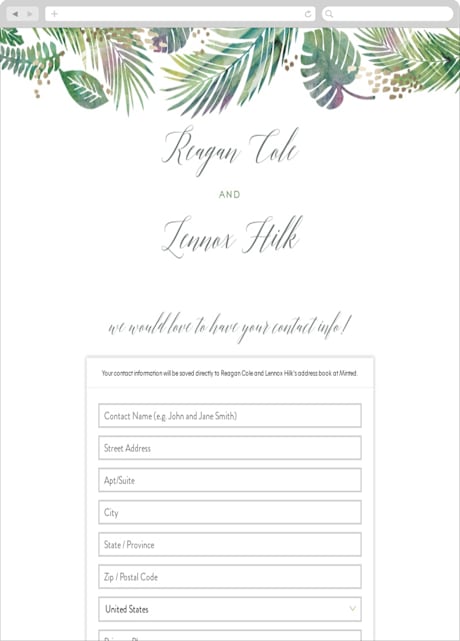 Digital Wedding Address Collection Cards