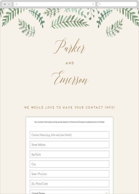 Digital Wedding Address Collection Cards
