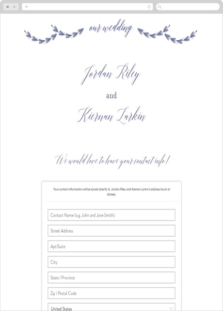 Digital Wedding Address Collection Cards