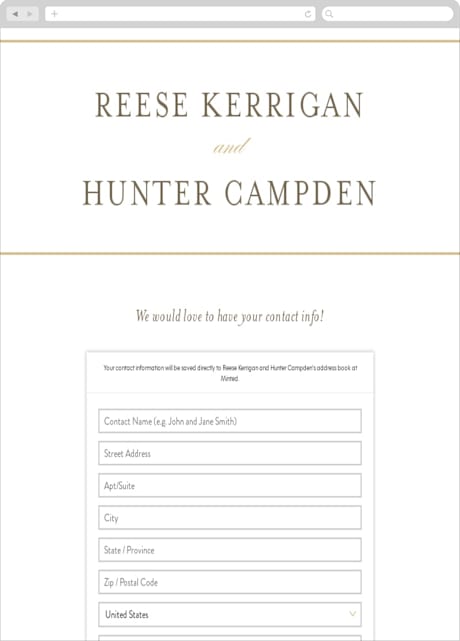 Digital Wedding Address Collection Cards