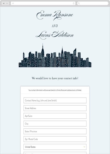 Digital Wedding Address Collection Cards