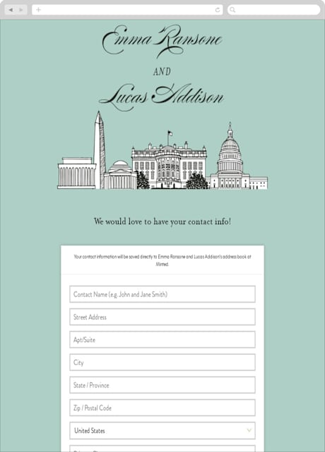 Digital Wedding Address Collection Cards