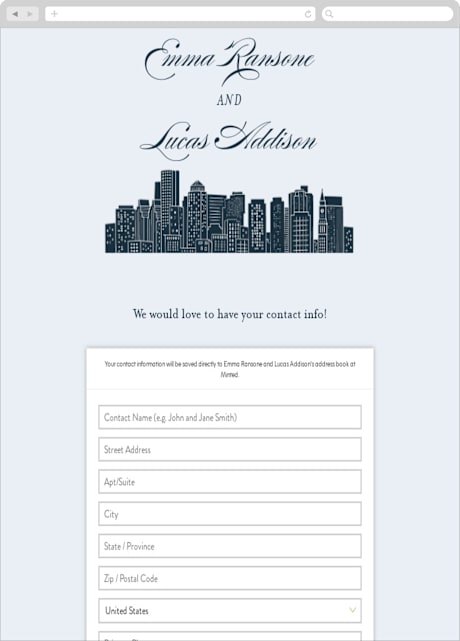 Digital Wedding Address Collection Cards