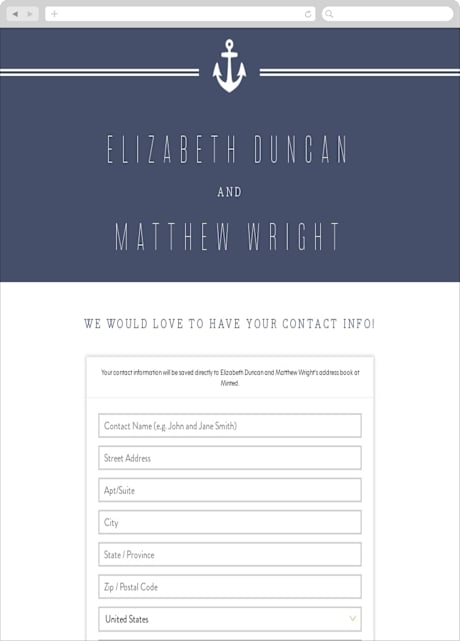 Digital Wedding Address Collection Cards