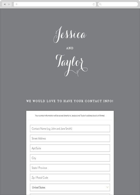 Digital Wedding Address Collection Cards