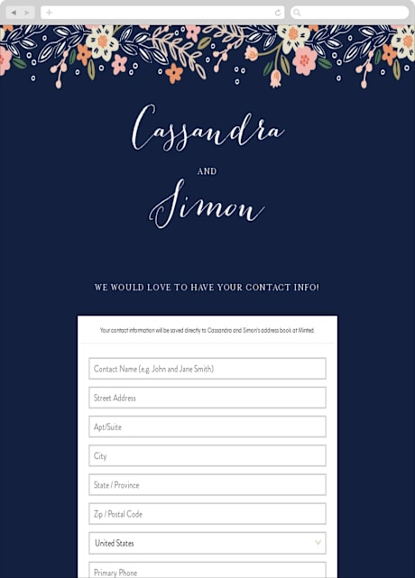 Digital Wedding Address Collection Cards