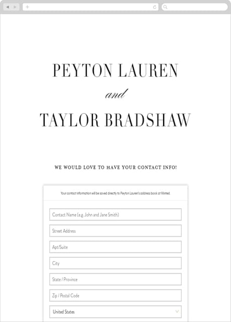 Digital Wedding Address Collection Cards