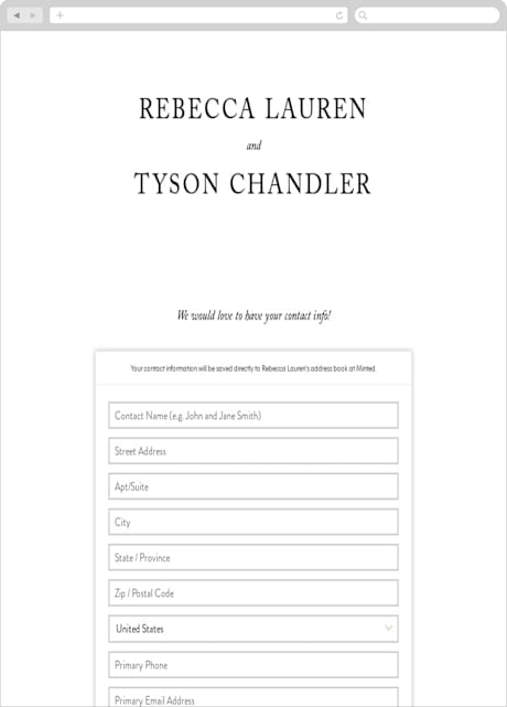Digital Wedding Address Collection Cards