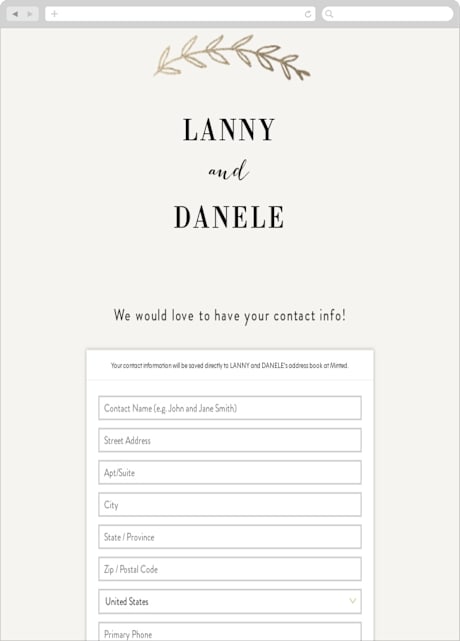 Digital Wedding Address Collection Cards