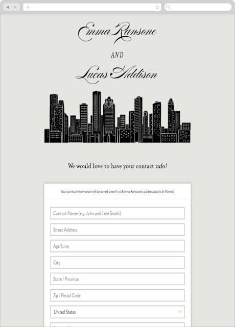 Digital Wedding Address Collection Cards