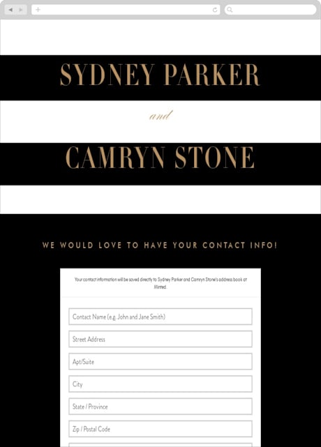 Digital Wedding Address Collection Cards