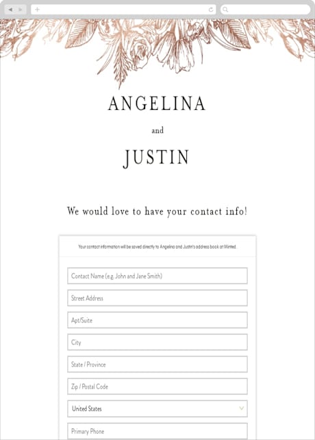 Digital Wedding Address Collection Cards
