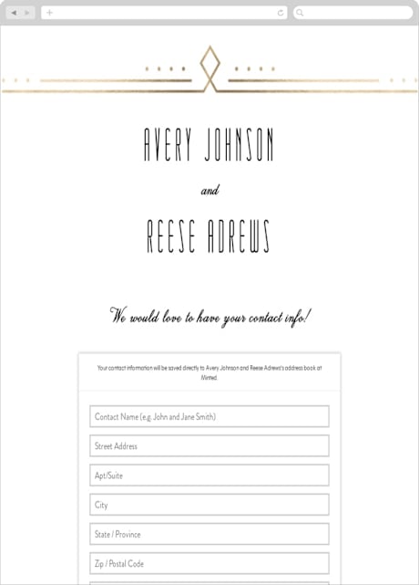 Digital Wedding Address Collection Cards