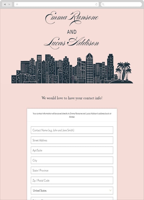 Digital Wedding Address Collection Cards