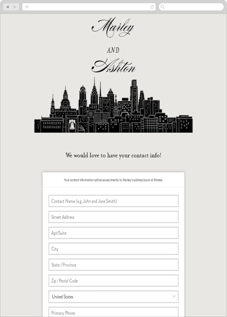 Digital Wedding Address Collection Cards