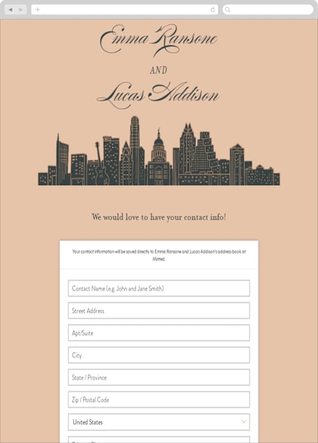 Digital Wedding Address Collection Cards