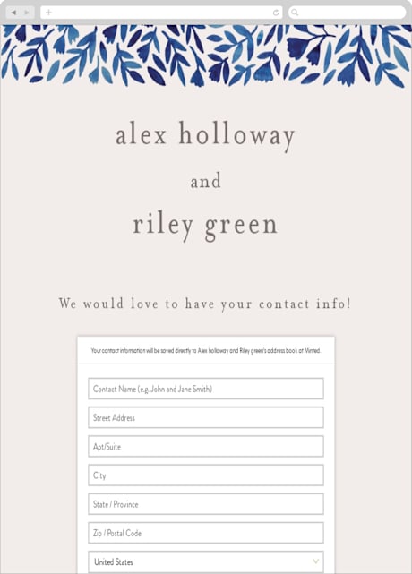 Digital Wedding Address Collection Cards