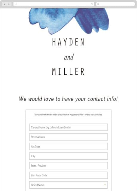 Digital Wedding Address Collection Cards