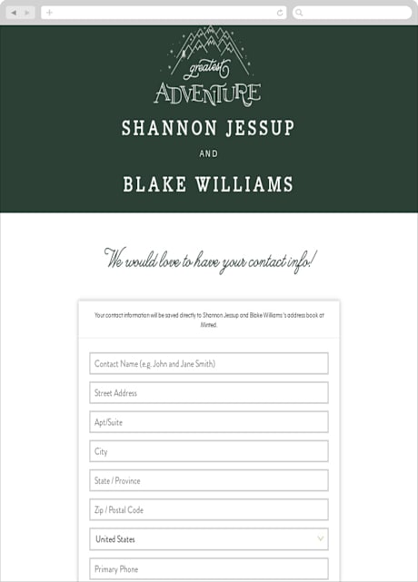 Digital Wedding Address Collection Cards