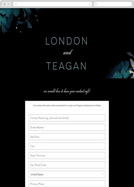 Digital Wedding Address Collection Cards