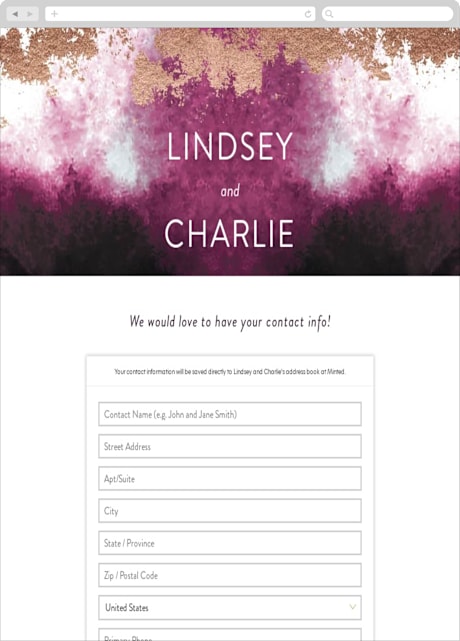 Digital Wedding Address Collection Cards