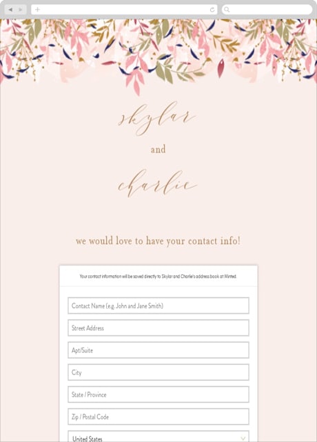 Digital Wedding Address Collection Cards