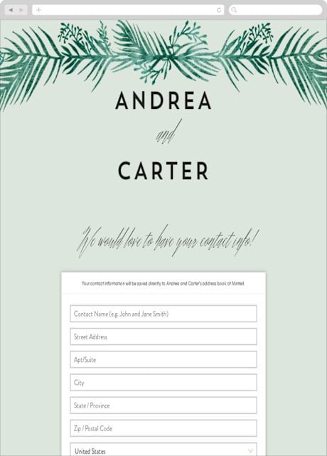 Digital Wedding Address Collection Cards