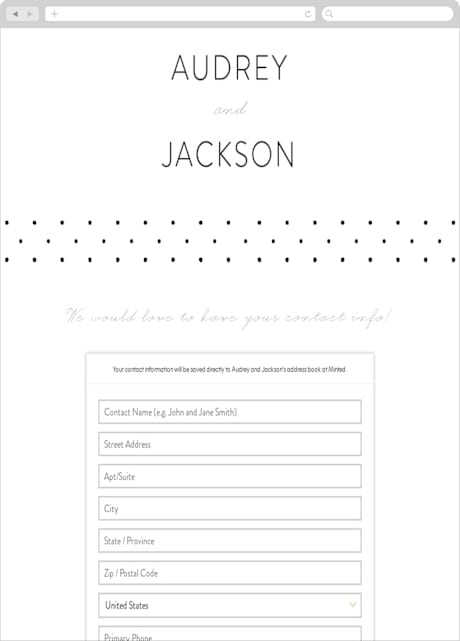 Digital Wedding Address Collection Cards