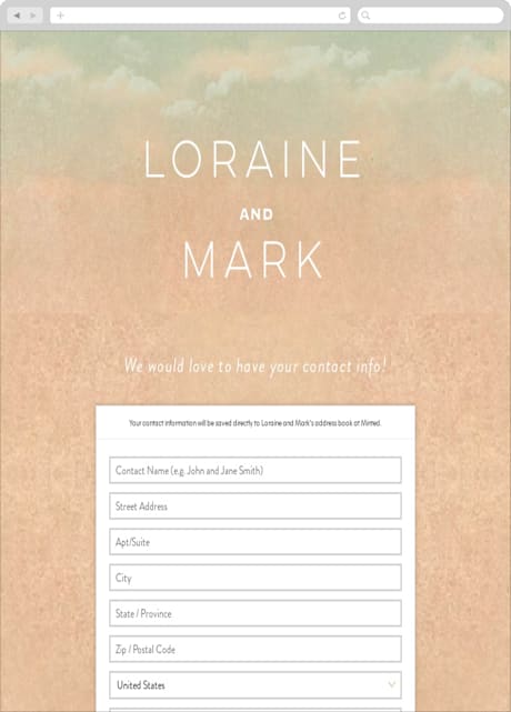 Digital Wedding Address Collection Cards