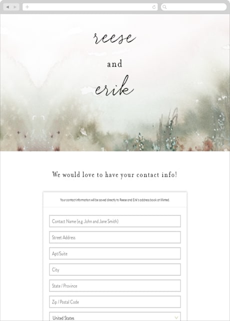 Digital Wedding Address Collection Cards