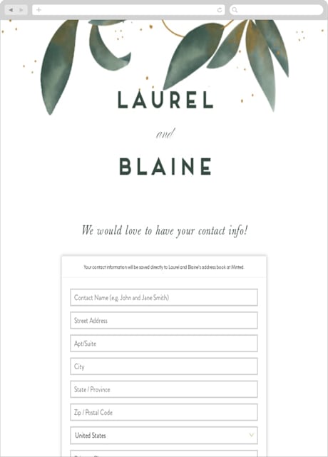 Digital Wedding Address Collection Cards