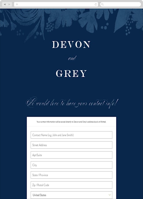 Digital Wedding Address Collection Cards