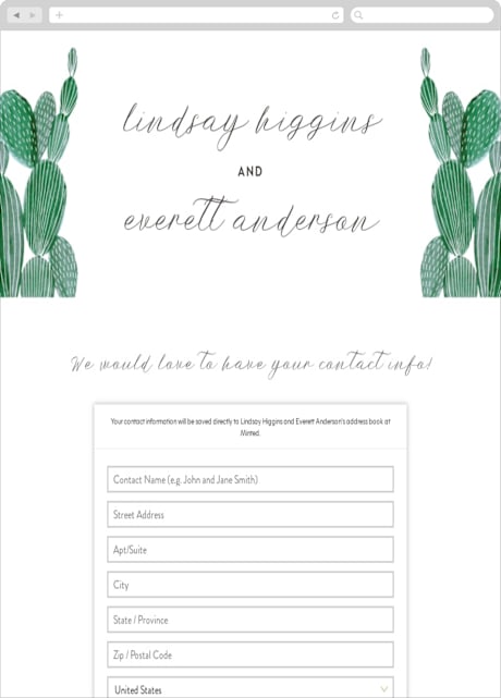 Digital Wedding Address Collection Cards