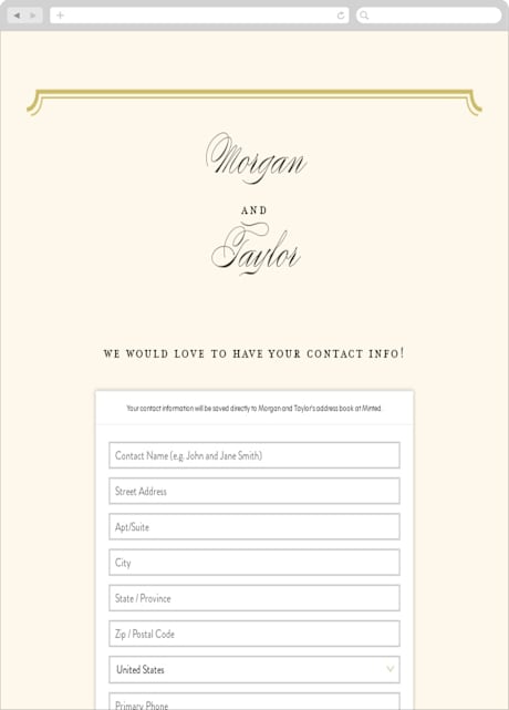 Digital Wedding Address Collection Cards