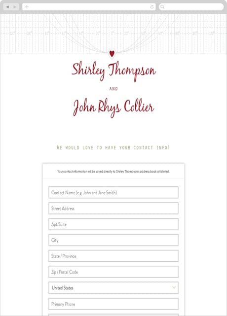 Digital Wedding Address Collection Cards