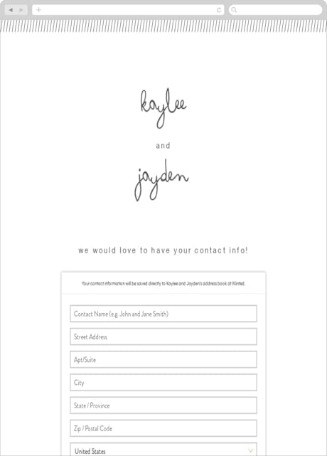 Digital Wedding Address Collection Cards