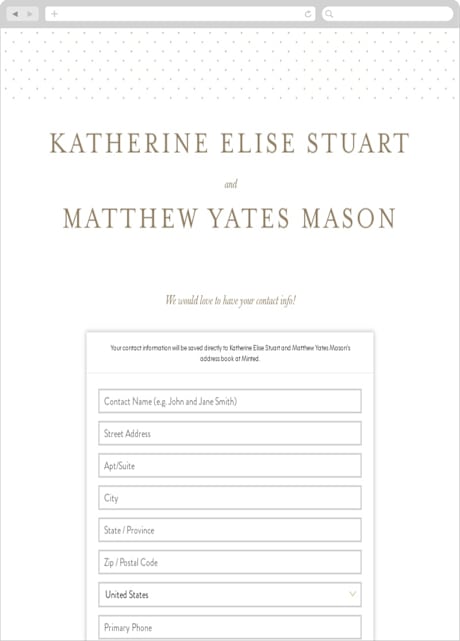 Digital Wedding Address Collection Cards