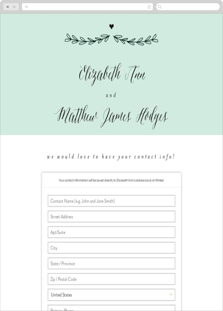 Digital Wedding Address Collection Cards