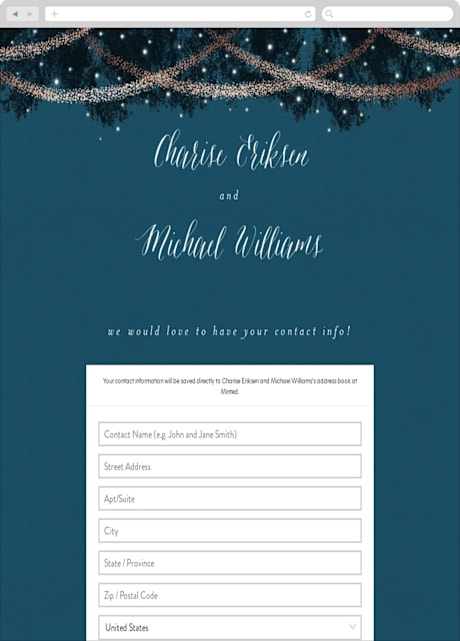Digital Wedding Address Collection Cards