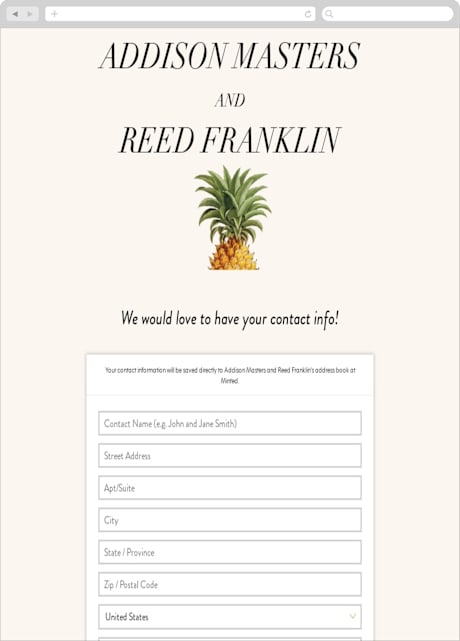 Digital Wedding Address Collection Cards