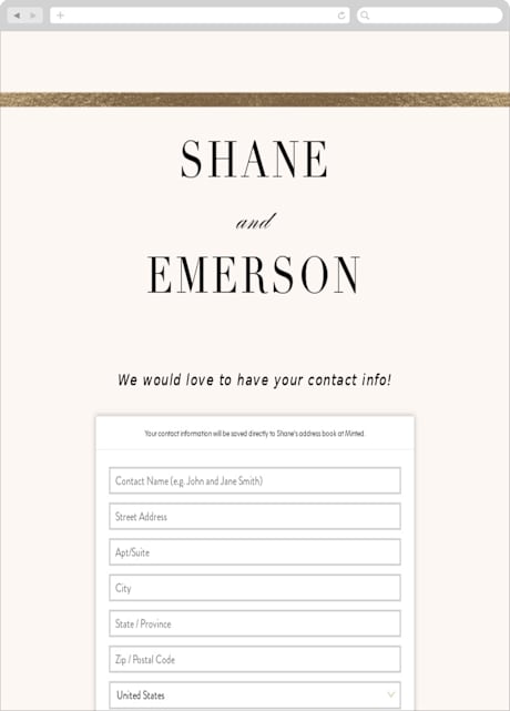 Digital Wedding Address Collection Cards