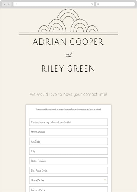Digital Wedding Address Collection Cards