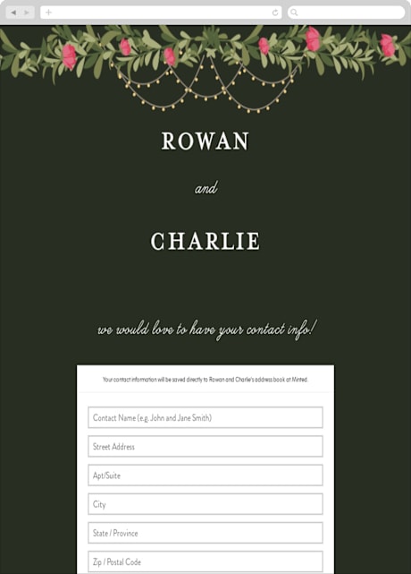 Digital Wedding Address Collection Cards