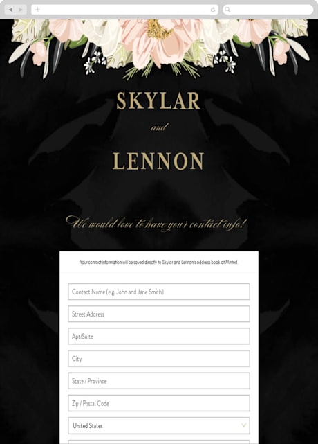 Digital Wedding Address Collection Cards