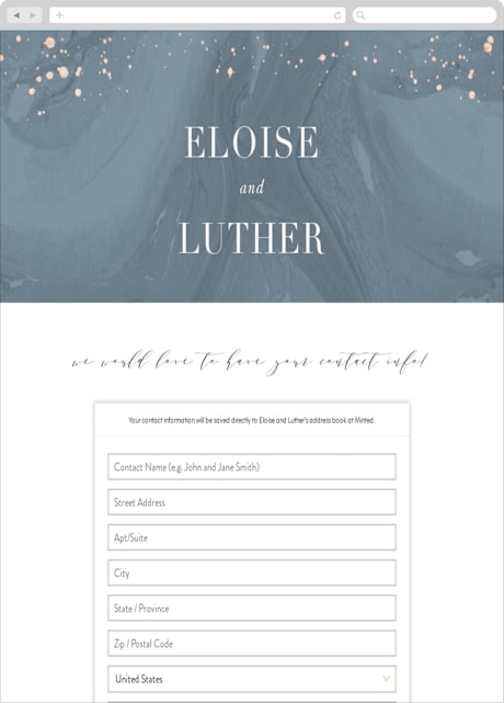 Digital Wedding Address Collection Cards