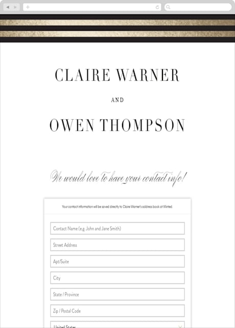 Digital Wedding Address Collection Cards