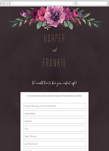 Digital Wedding Address Collection Cards