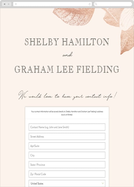 Digital Wedding Address Collection Cards